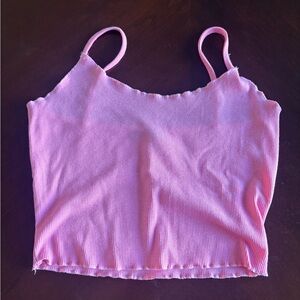 Pink cropped tank top